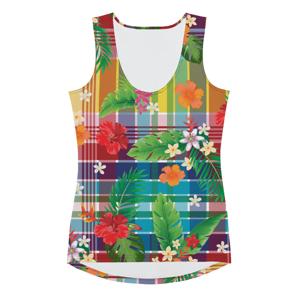 Madras Flowers Cut Tank Top | Phade Fashion Virgin Islands