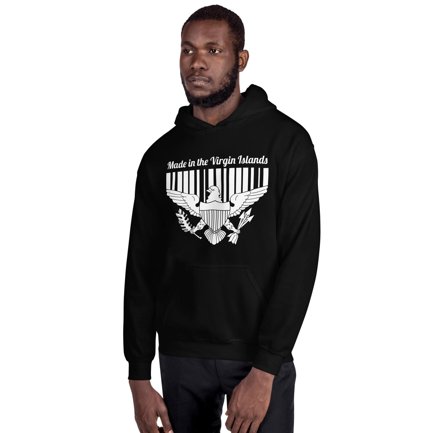Unisex White Print Vi Hoodie | Phade Fashion Virgin Islands
