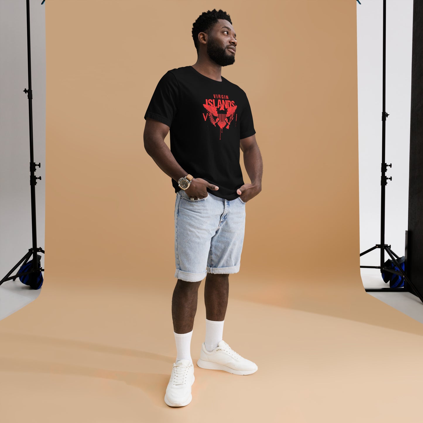 Red Painted Vi Unisex Tee | Phade Fashion Virgin Islands