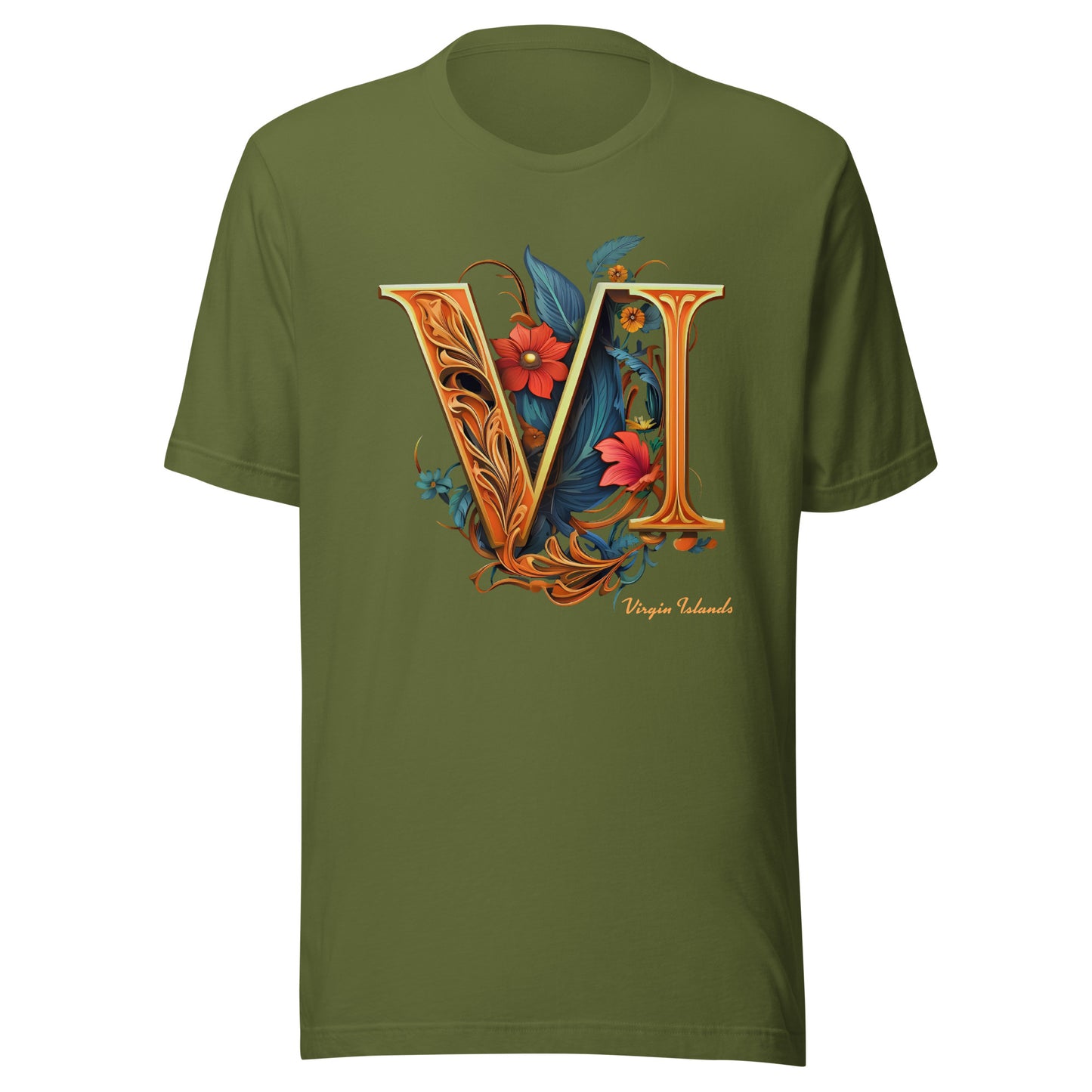 Roman Floral Unisex Tee | Phade Fashion Virgin Islands