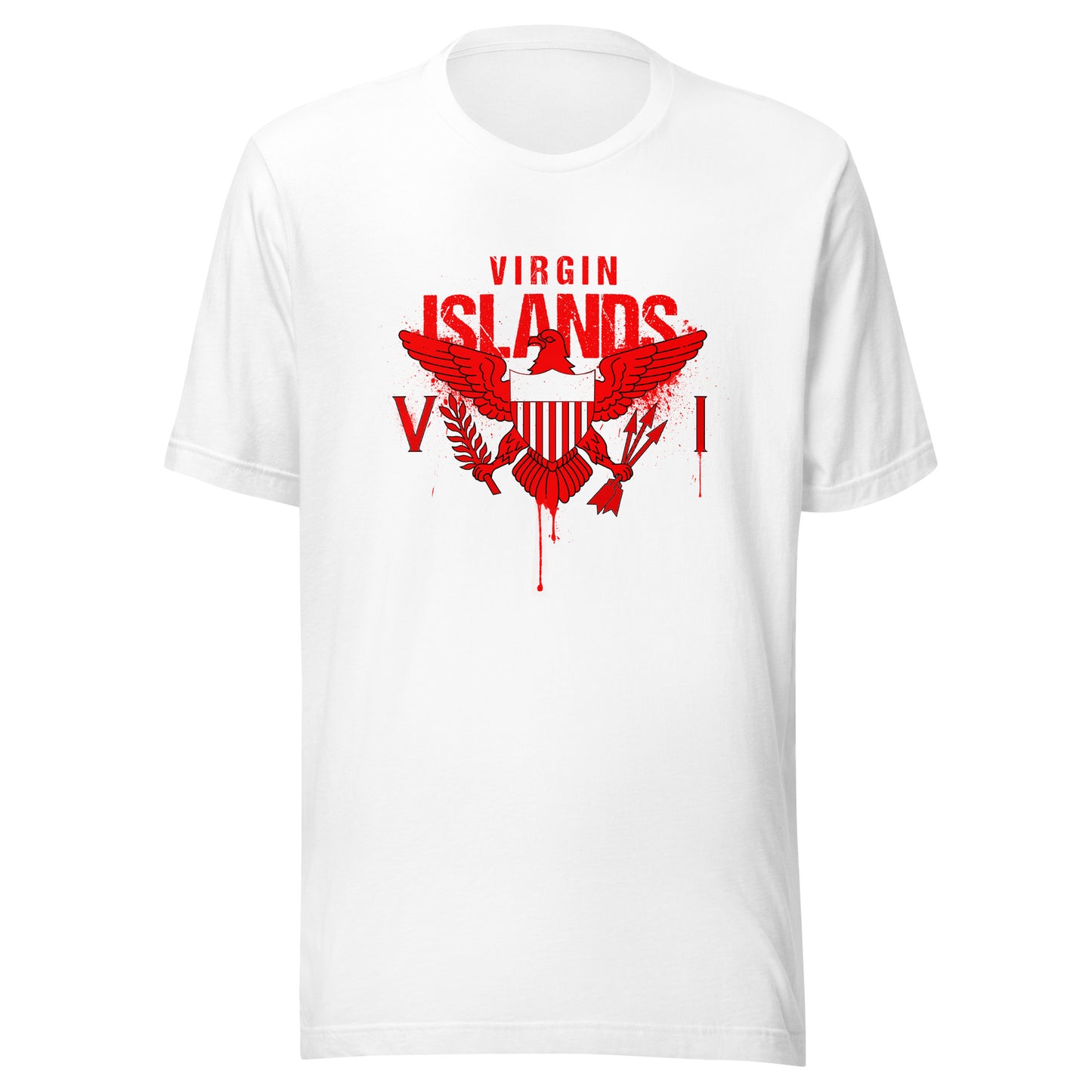 Red Painted Vi Unisex Tee | Phade Fashion Virgin Islands