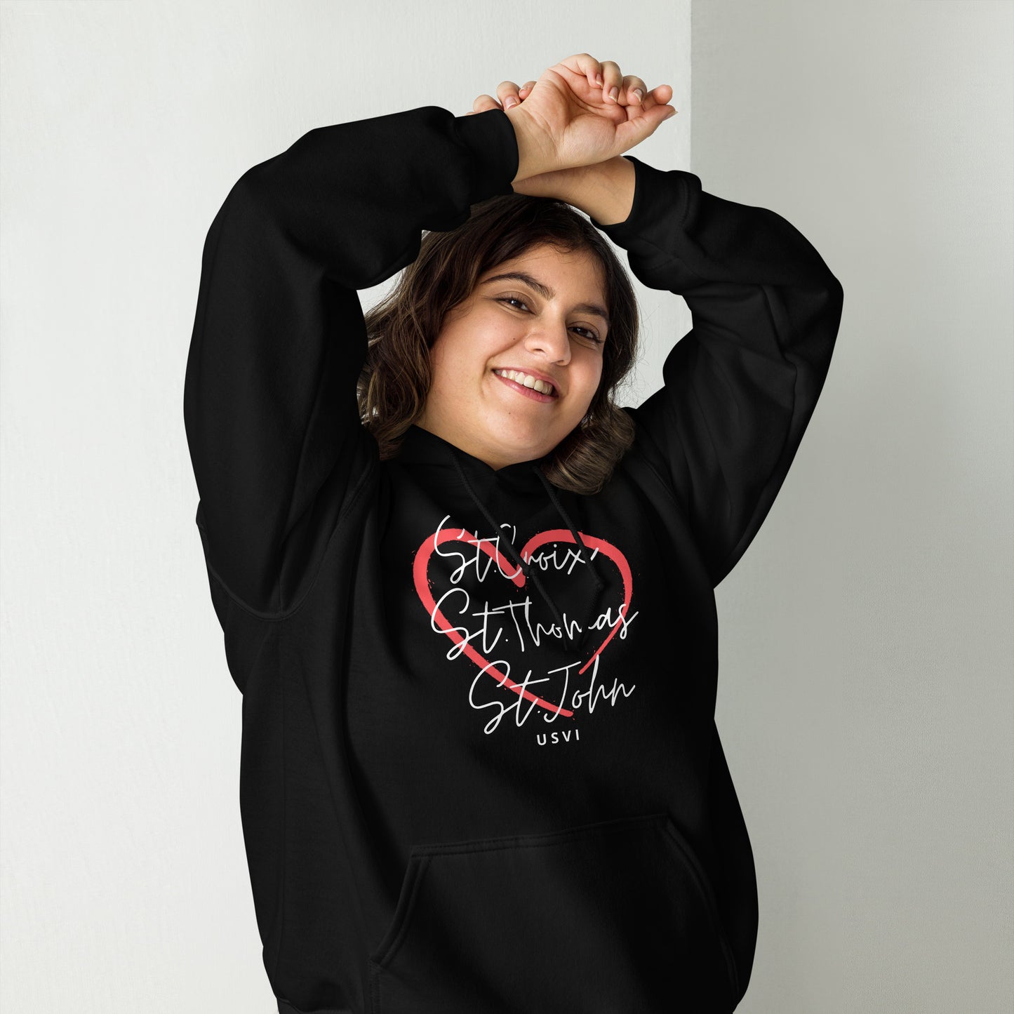 VI Heart Unisex Hoodie | Phade Fashion Virgin Islands