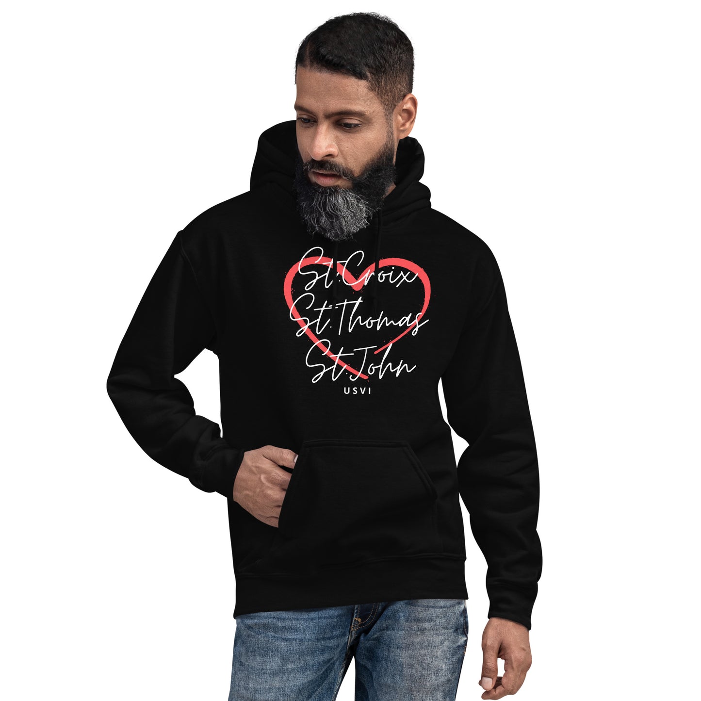 VI Heart Unisex Hoodie | Phade Fashion Virgin Islands