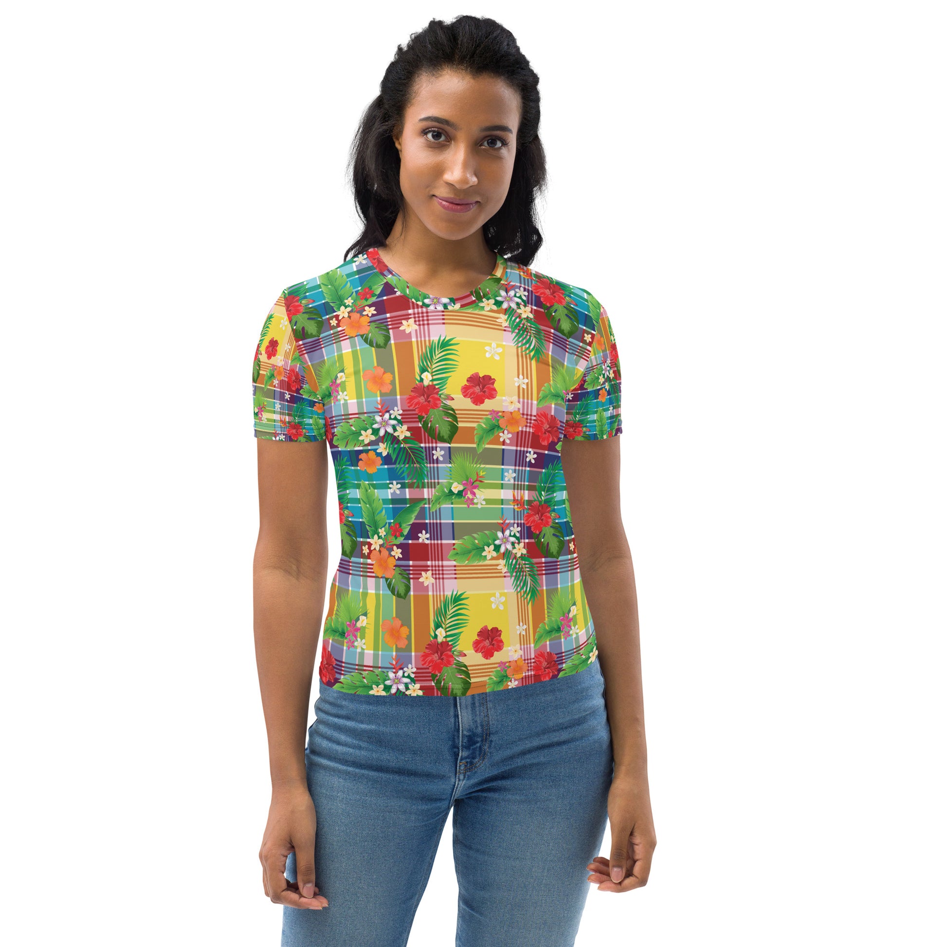 Madras Flowers Women's T-Shirt | Phade Fashion Virgin Islands