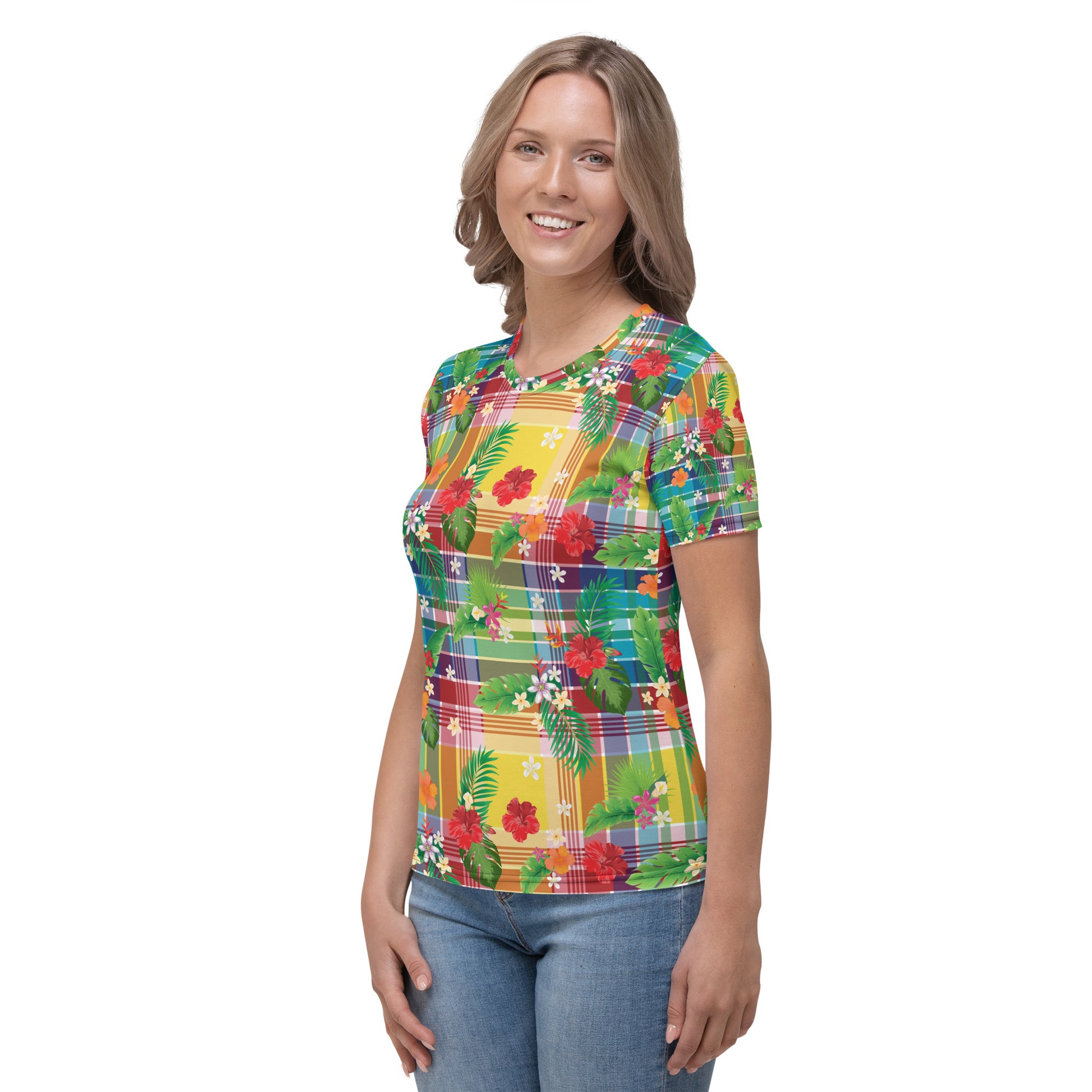 Madras Flowers Women's T-Shirt | Phade Fashion Virgin Islands