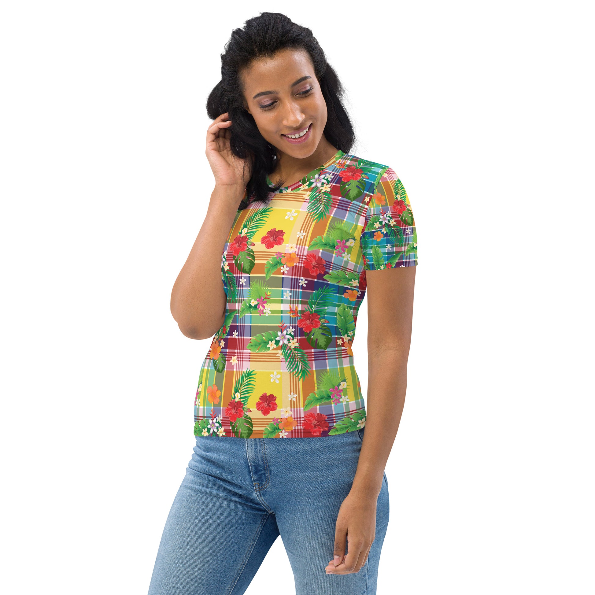 Madras Flowers Women's T-Shirt | Phade Fashion Virgin Islands