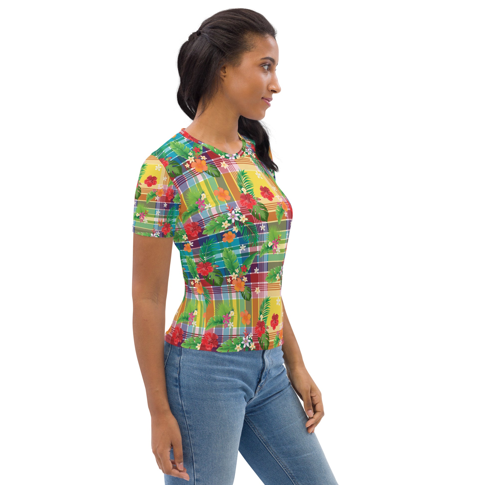 Madras Flowers Women's T-Shirt | Phade Fashion Virgin Islands