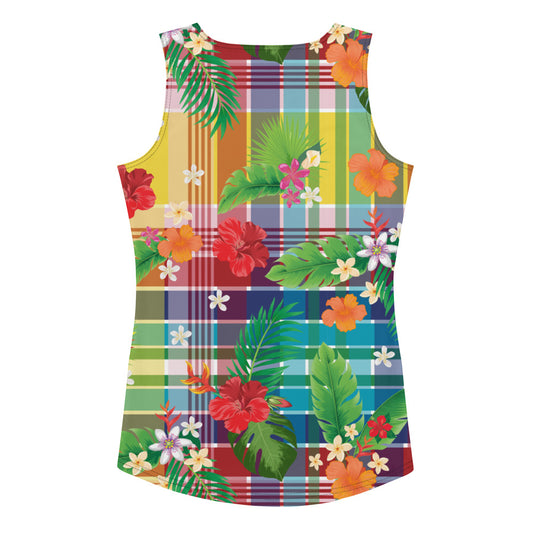 Madras Flowers Cut Tank Top | Phade Fashion Virgin Islands