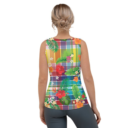 Madras Flowers Cut Tank Top | Phade Fashion Virgin Islands