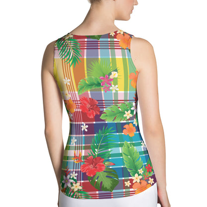 Madras Flowers Cut Tank Top | Phade Fashion Virgin Islands