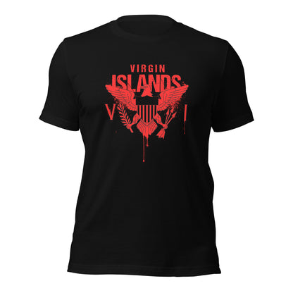 Red Painted Vi Unisex Tee | Phade Fashion Virgin Islands