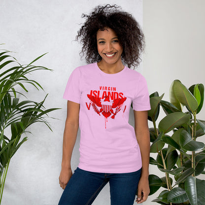 Red Painted Vi Unisex Tee | Phade Fashion Virgin Islands